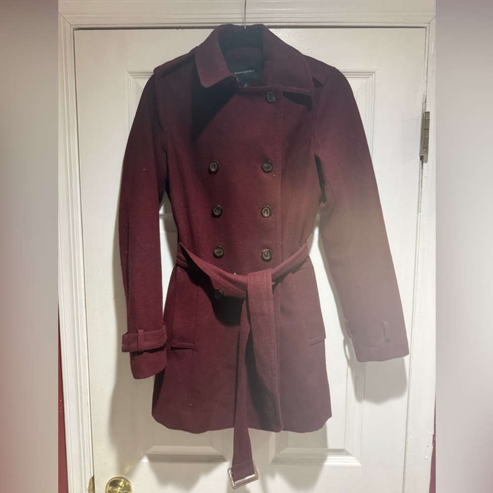 Banana Republic Maroon Trench Coat